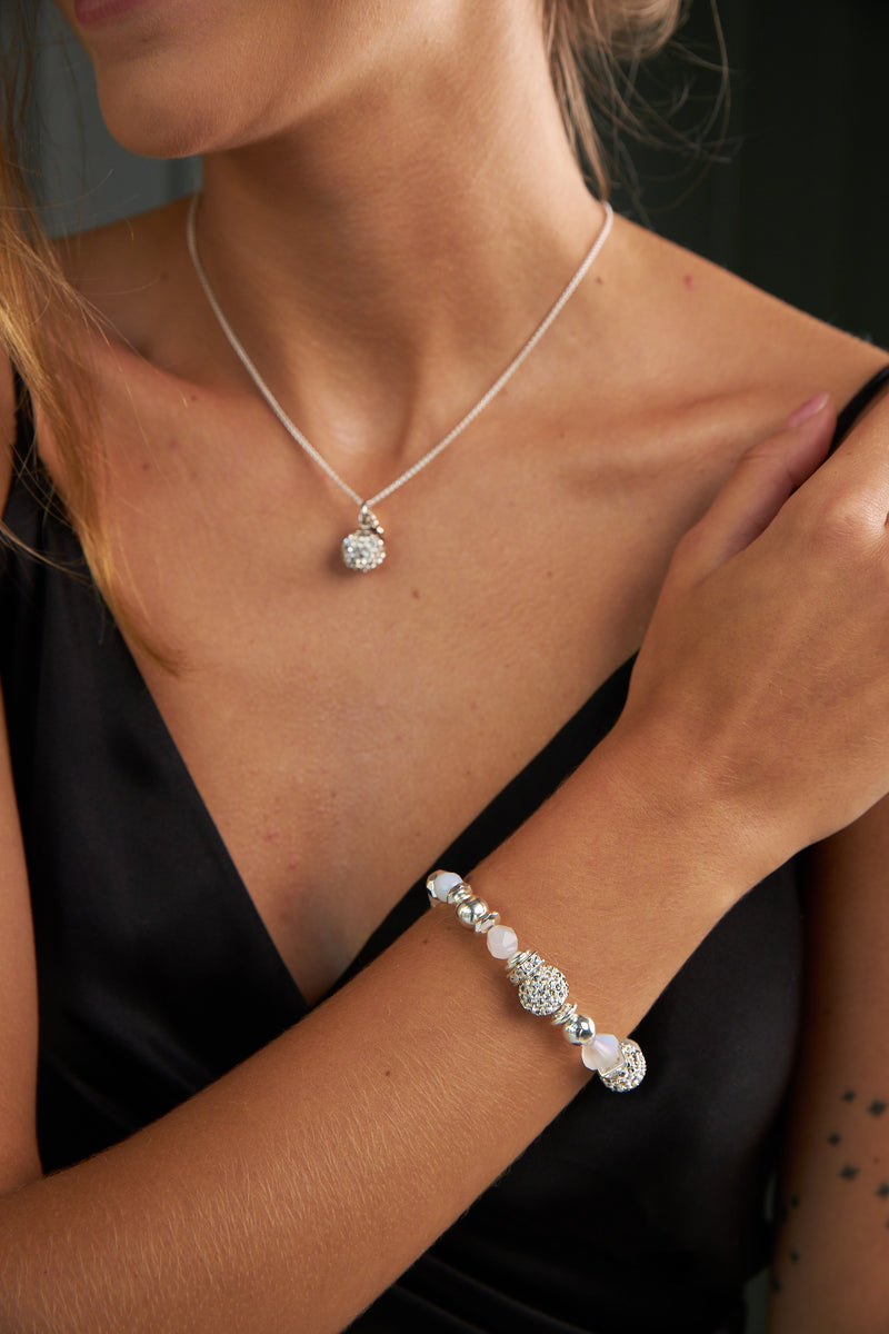 Gift Set: Bracelet Lux + Crystal stud earrings, Ice