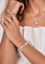 Gift Set: Bracelet Lux + Crystal stud earrings, Cotton Candy