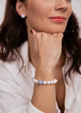 Gift Set: Bracelet Jackie + Crystal stud earrings, Lavender