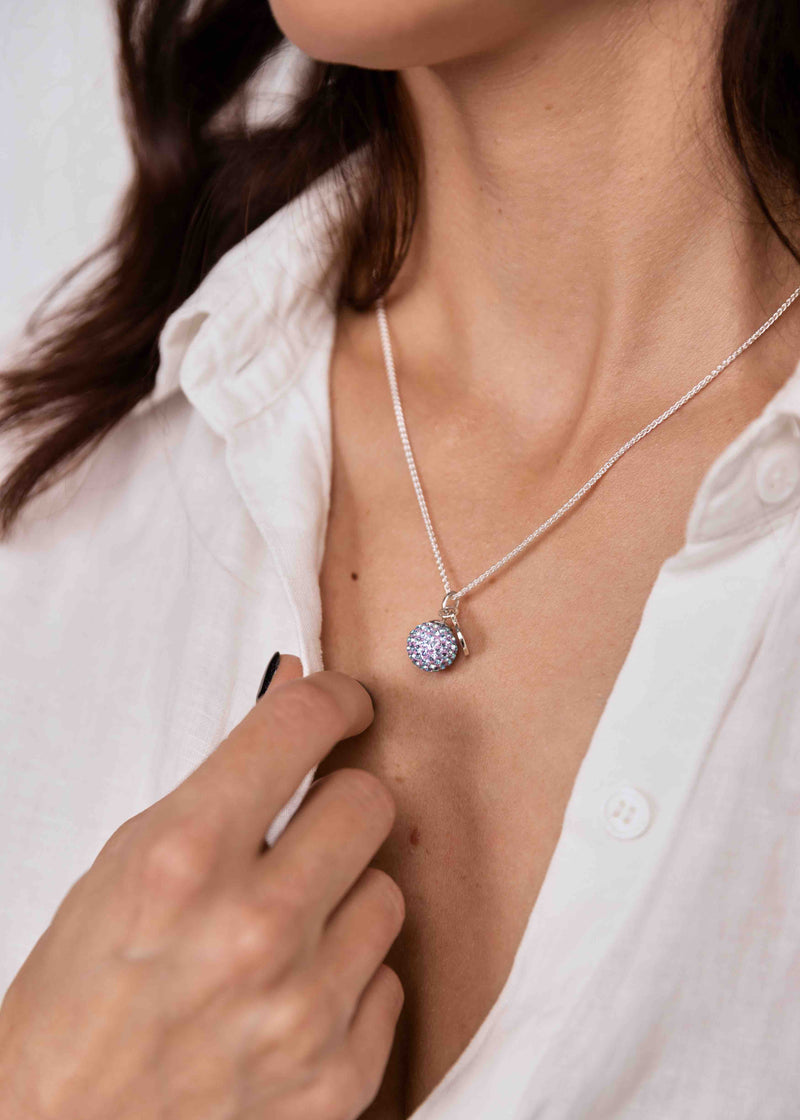 Crystal Pendant Necklace, Lavender