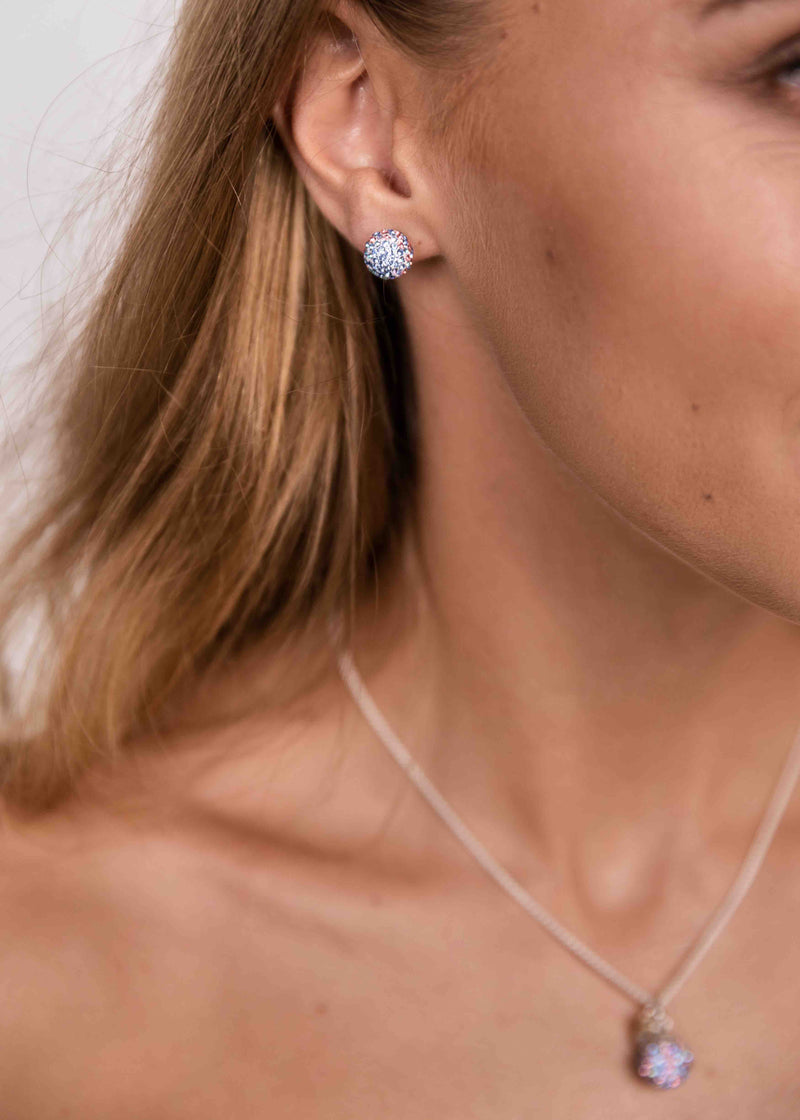 Gift Set: Bracelet Lux + Crystal stud earrings, Cotton Candy