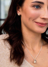 Gift Set: Bracelet Lux + Crystal stud earrings, Rose Gold