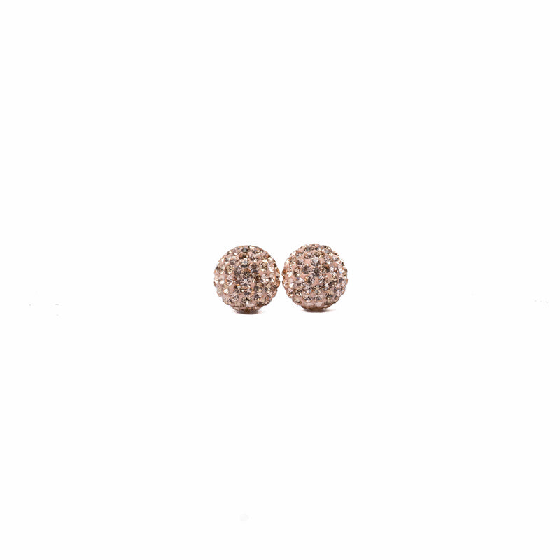 Crystal stud earrings, Rose Gold