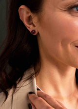 Gift Set: Crystal Pendant Necklace 45 cm + Stud Earrings, Merlot