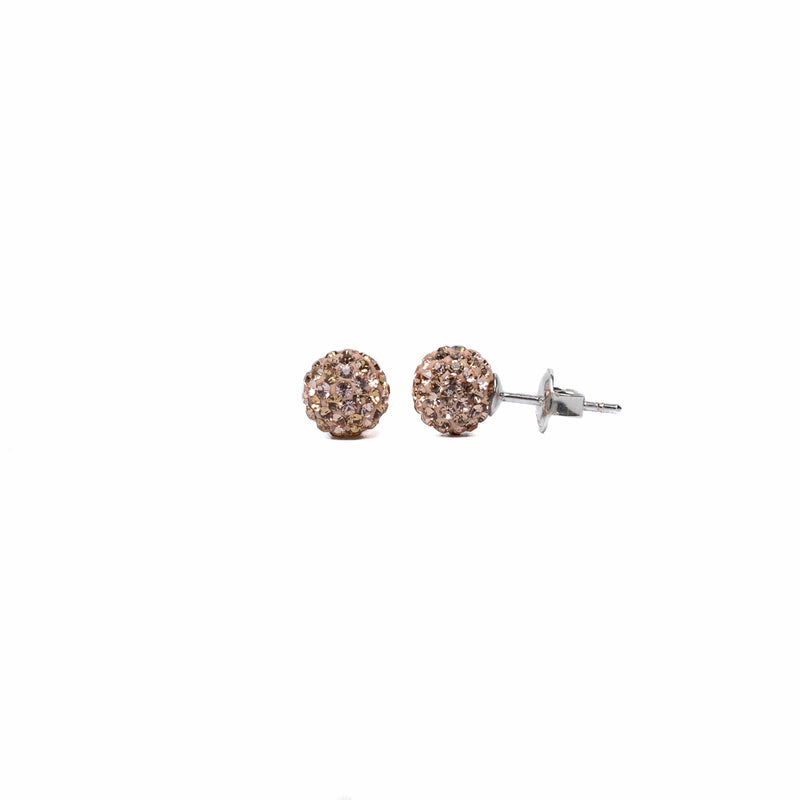 Crystal stud earrings, Rose Gold